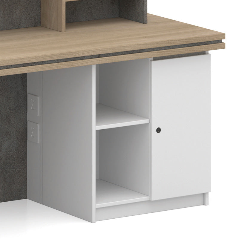 JARIN 1.8M Left Panel Reception Desk in Carbon Grey & White - Modern Office Furniture for Hotel, Clinic & Corporate Lobby Reception Areas