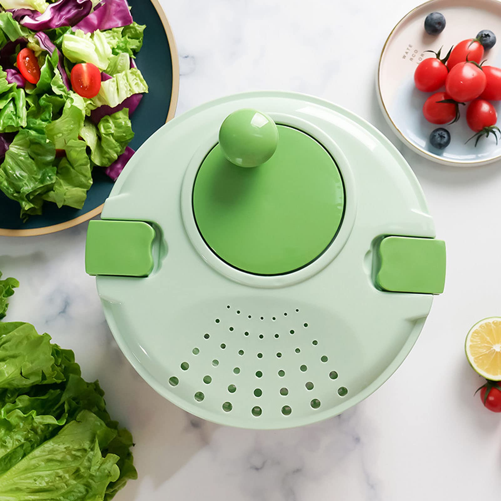 3.6 Qt Large Salad Spinner with Secure Lid Lock & Ergonomic Handle - BPA-Free Vegetable & Fruit Dryer for Greens, Herbs, Berries - Perfect for Kitchen Prep, Healthy Eating & Meal Prepping