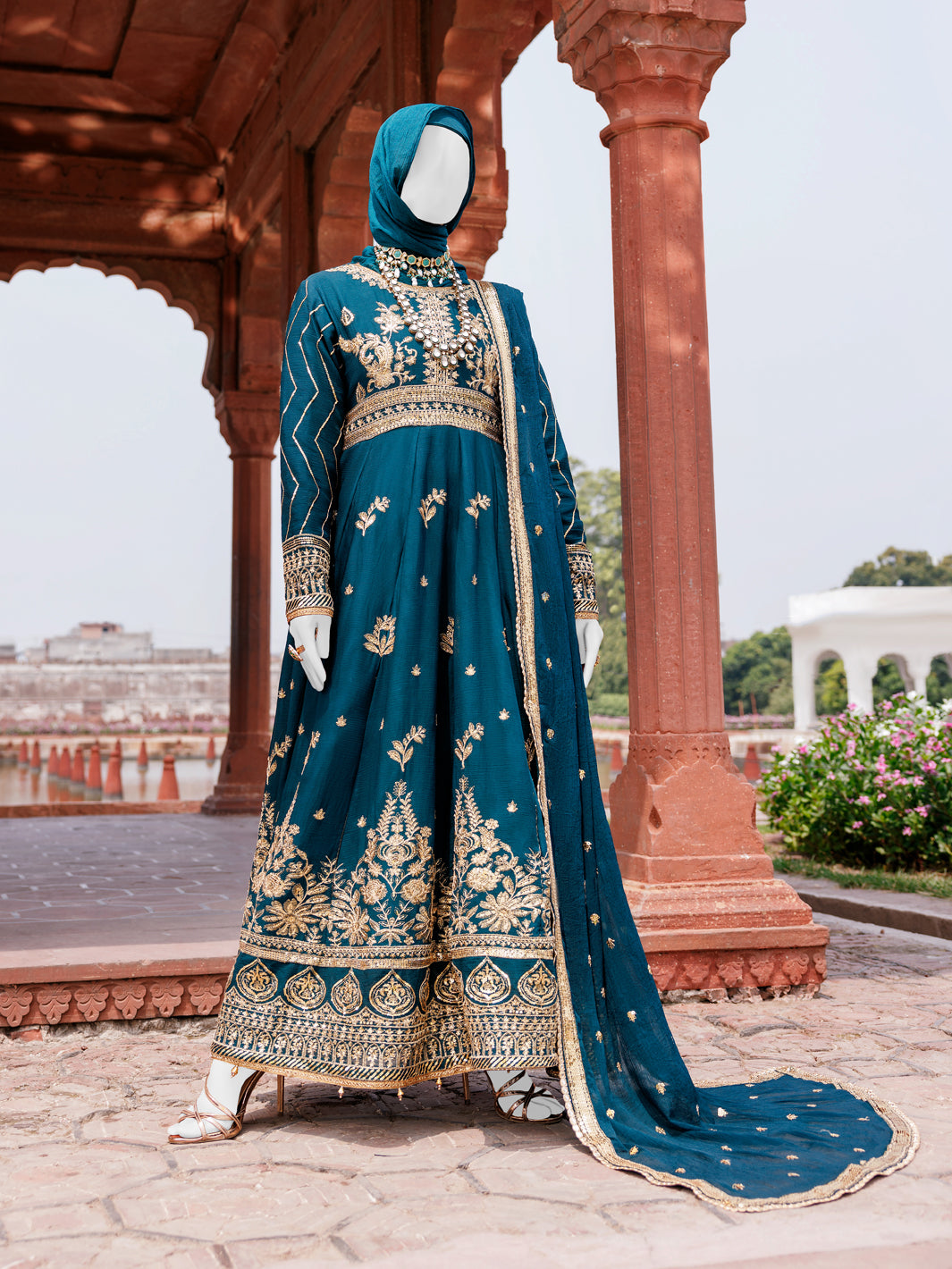 Elegant Green Chiffon Stitched Suit by J. Junaid Jamshed | Formal Wear for Women | Perfect for Weddings, Parties & Special Occasions