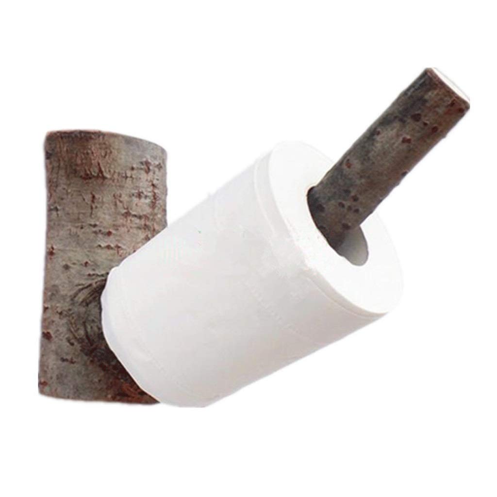 Solid Wood Wall Mount Toilet Paper Holder - Retro Branch Design Adhesive Tissue Dispenser for Bathroom & Kitchen (4-5CM, Natural Wood Color) | Perfect for Small Spaces, RVs & Vintage Decor