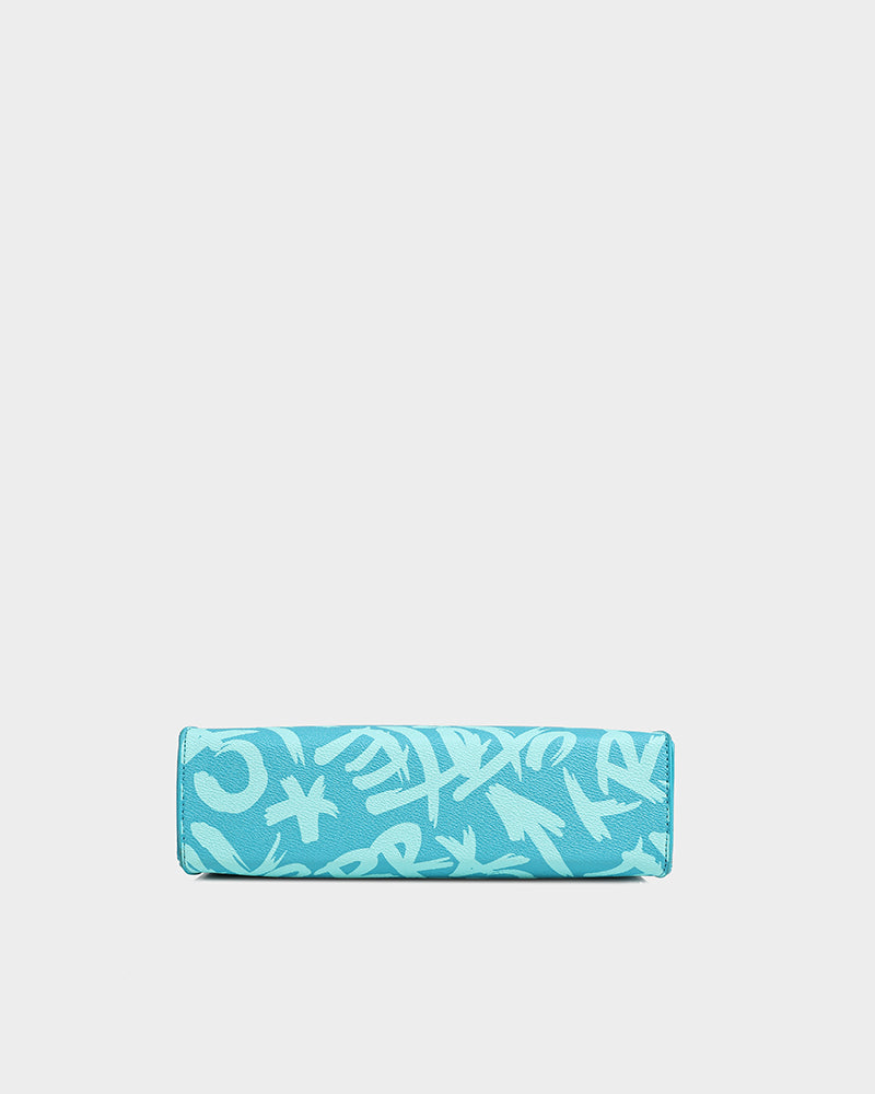 Blue Graffiti Shoulder Bag - Trendy Crossbody Purse for Women & Men - Perfect for Streetwear, Travel & Everyday Use