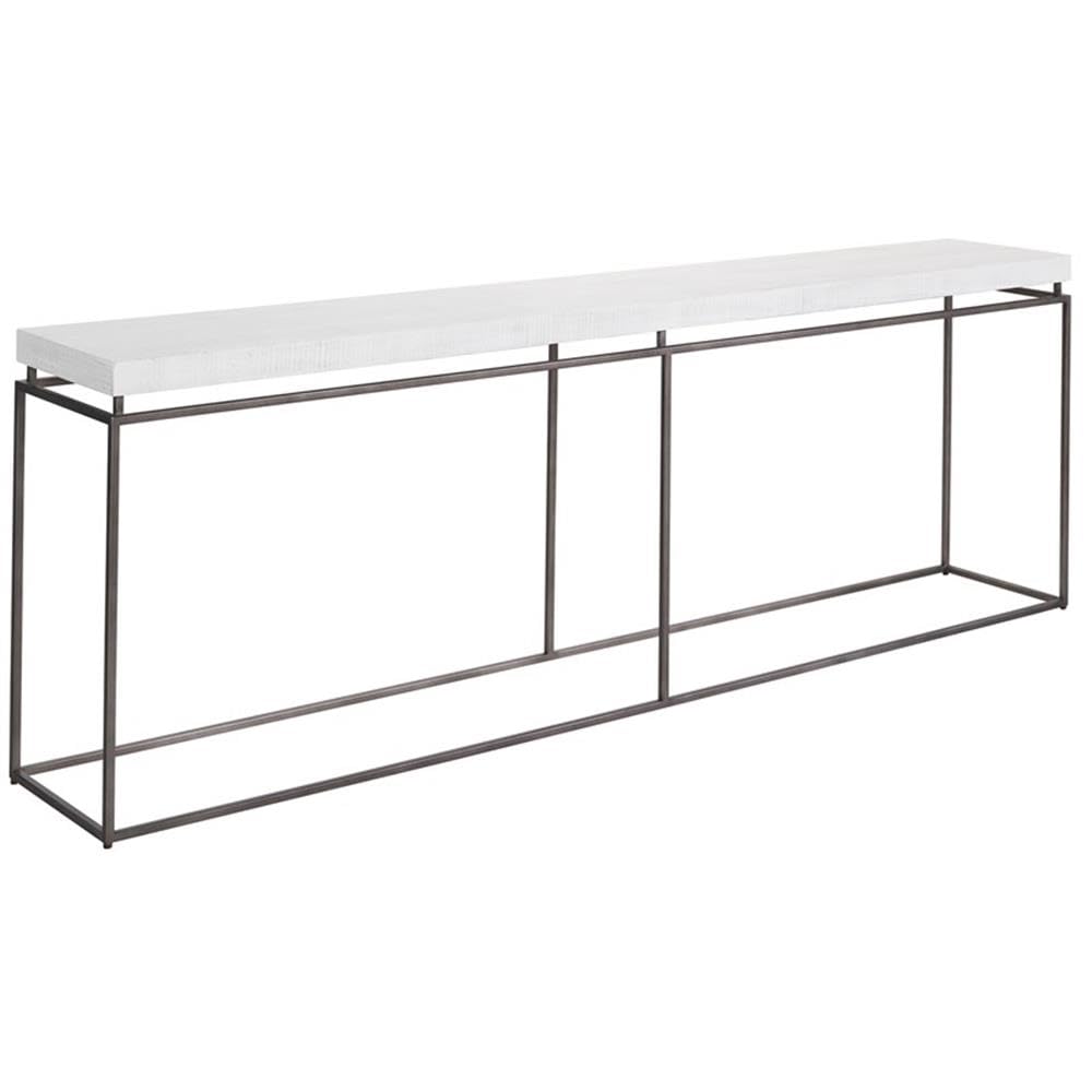 Modern Farmhouse Wood Watts Console Table in Weathered White - Universal Furniture for Entryway, Living Room & Hallway Decor