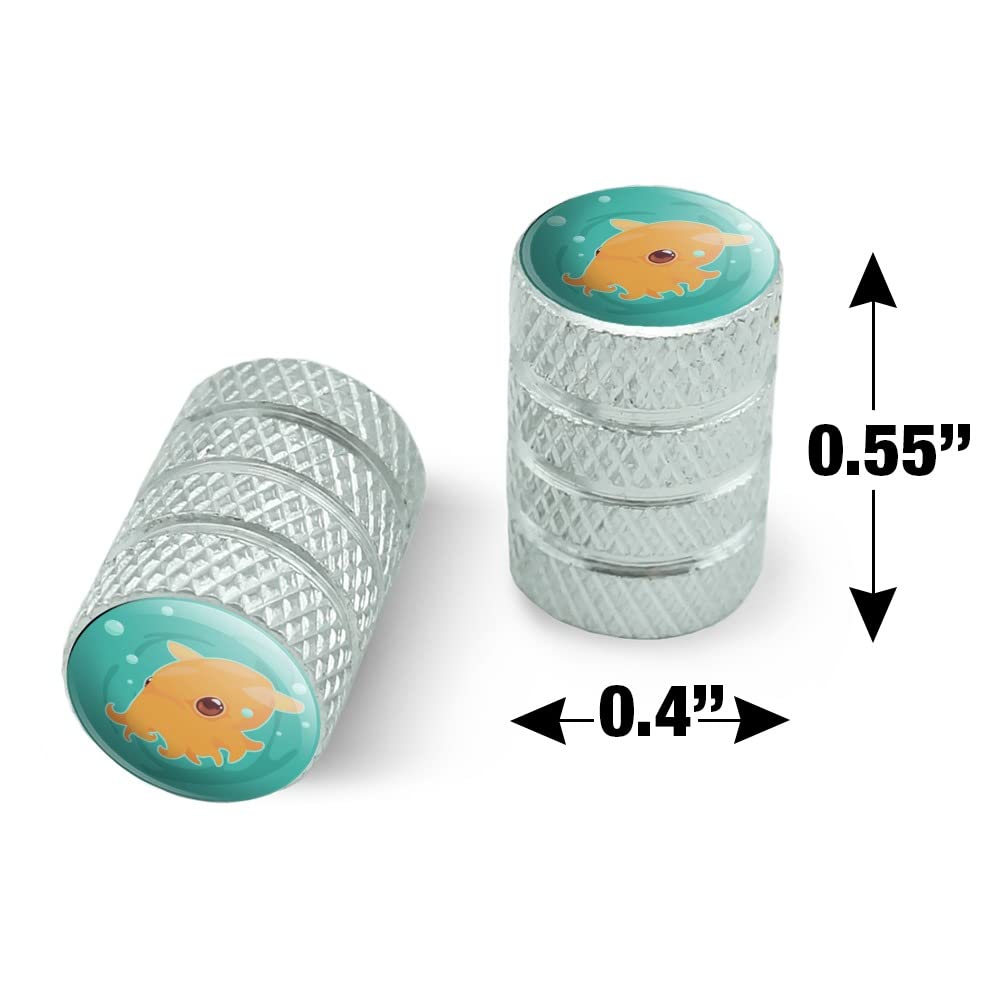 Cute Dumbo Octopus Motorcycle & Bicycle Tire Valve Stem Caps - Aluminum Alloy Wheel Rim Accessories for Bike & Motorcycle Customization - Perfect for Road Bikes, Cruisers & Scooters