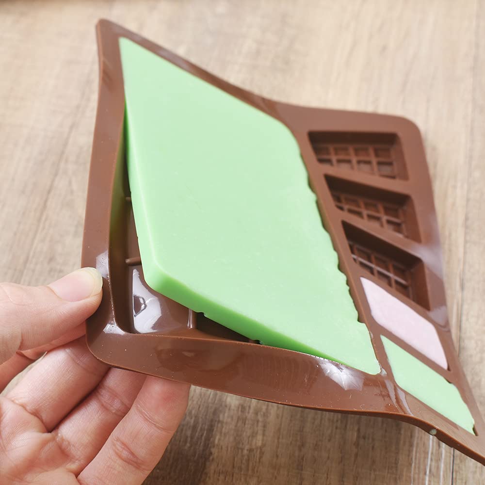 Premium Silicone Chocolate Bar Molds - 5 Pack Reusable Break Apart Molds for Homemade Protein Bars, Energy Bars & Candy - Perfect for Baking, Gifts & Healthy Snacks