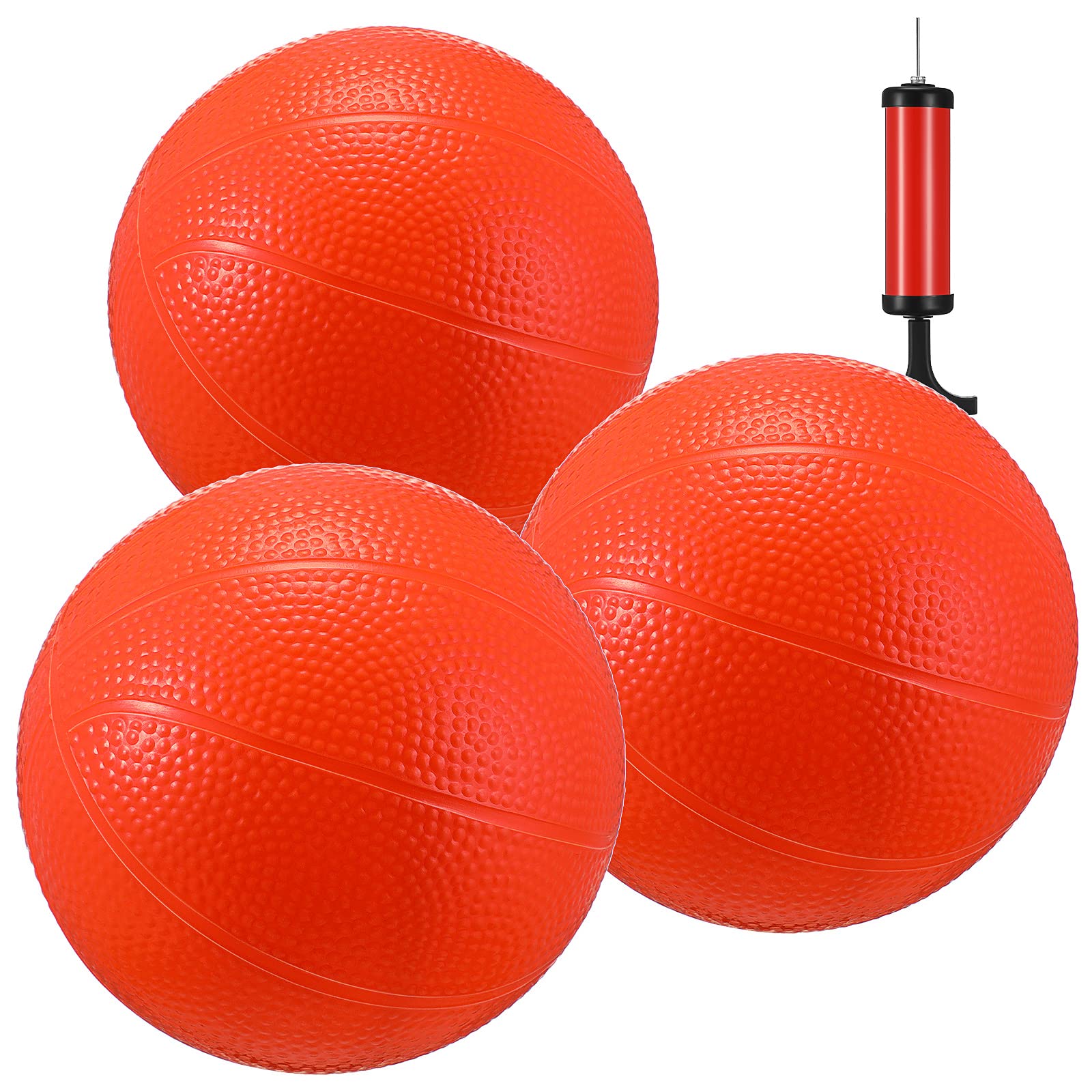 3 Pack 5.5 Inch Mini Basketball Set for Kids - Includes Inflatable Orange Rubber Basketballs, Air Pump & Needle - Perfect for Indoor Basketball Hoops, Pool Parties, Backyard Games & Toddler Sports Activities