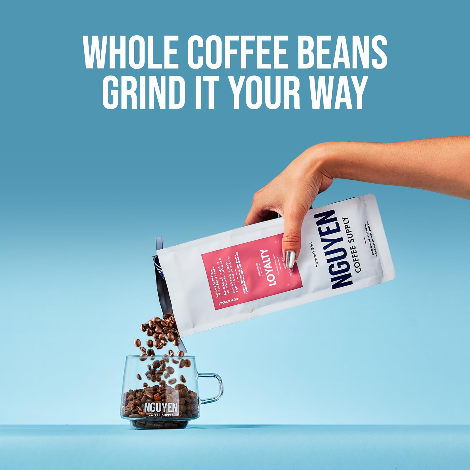 Nguyen Coffee Supply - Premium Vietnamese Robusta & Arabica Blend Whole Coffee Beans, Medium Roast, Low Acid, High Caffeine, Single Origin, Roasted in Brooklyn - 5 lb Bag for Home Brewing, Office Use & Gifts