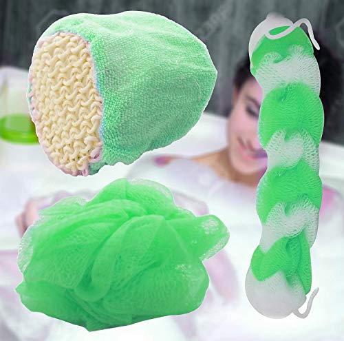 Premium Mesh Back Scrubber & Bath Massage Sponge with Rope Handle - Exfoliating Shower Puff for Men & Women (Pack of 1, Multi-Color) - Perfect for Deep Cleansing, Body Exfoliation & Relaxing Spa Experience