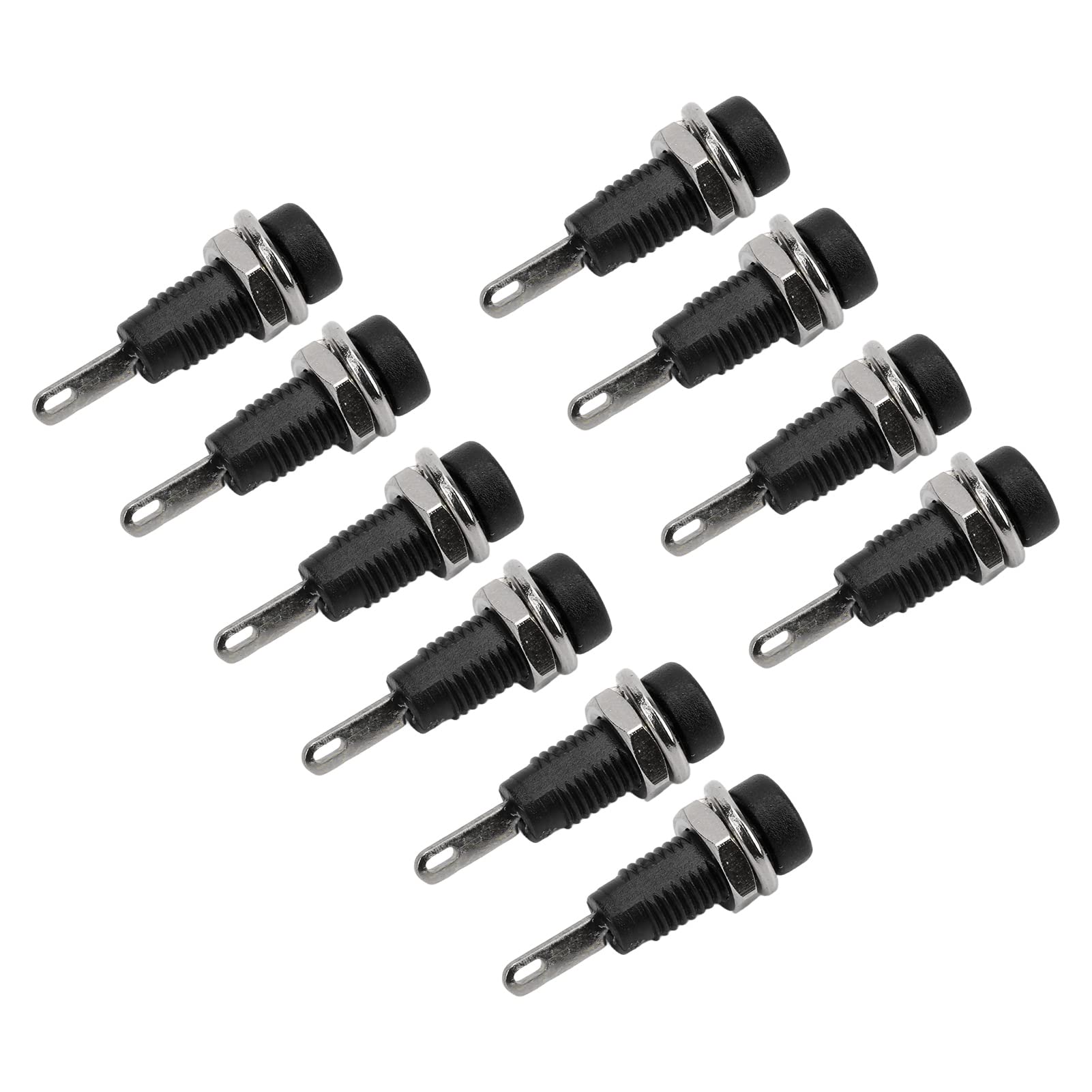 2mm Banana Plug Socket - High Speed Brass Connector Panel for Solar Cells | Stable Transmission, Low Loss & High Conductivity | Perfect for Solar Panels, Audio Equipment & DIY Projects (Black)
