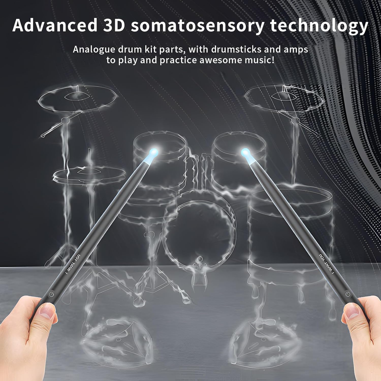 OBEST Electronic Air Drum Set - Portable & Quiet MIDI Drum Kit with USB for Kids & Adults - Perfect for Beginners, Practice, Home Use & Gifts