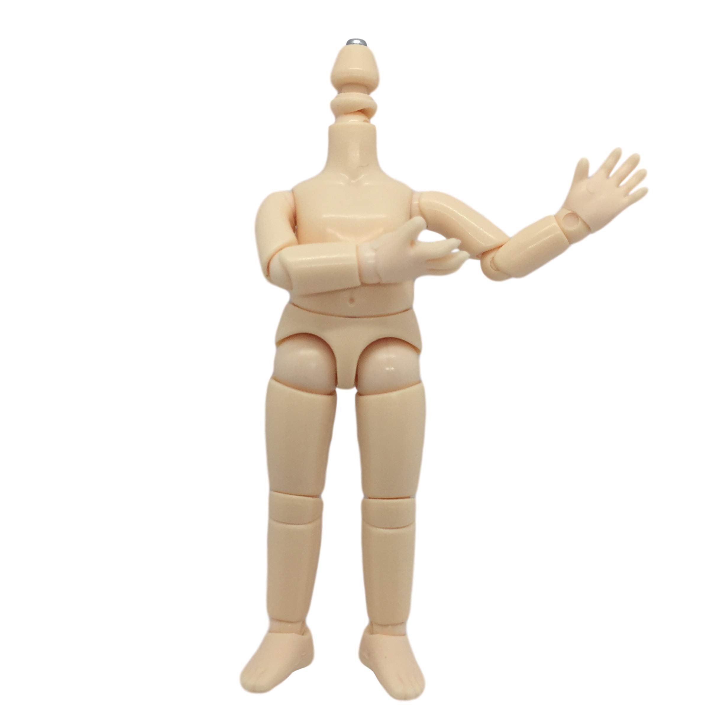 1/12 Scale Obitsu Doll Body 11cm with Magnetic Feet - White Skin Articulated Figure Model for DIY Custom Dolls - Perfect for Photography, Stop Motion Animation & Collectors Display