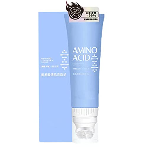 Amino Acid Facial Cleanser with Brush Head - Gentle Foaming Face Wash for All Skin Types, Helps Remove Blackheads & Reduce Acne Breakouts (1pc) | Daily Deep Cleansing for Sensitive, Oily & Dry Skin | Perfect for Morning & Night Skincare Routine