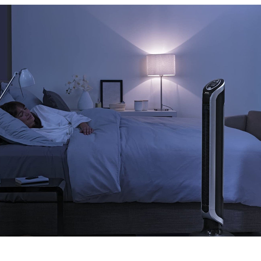 ROWENTA Fresh 180 Degree Tower Fan with Oscillation - VU6670U2 (Blemished Package, Full Warranty Included) - Perfect for Bedroom, Office & Home Cooling
