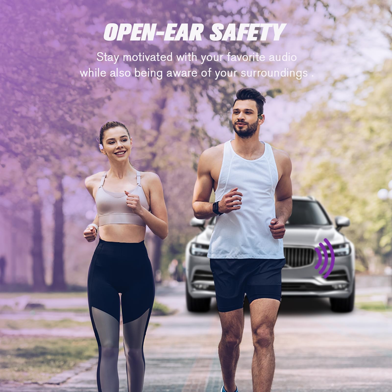 Open Ear Bluetooth Earbuds - Wireless Bone Conduction Headphones for Running & Cycling