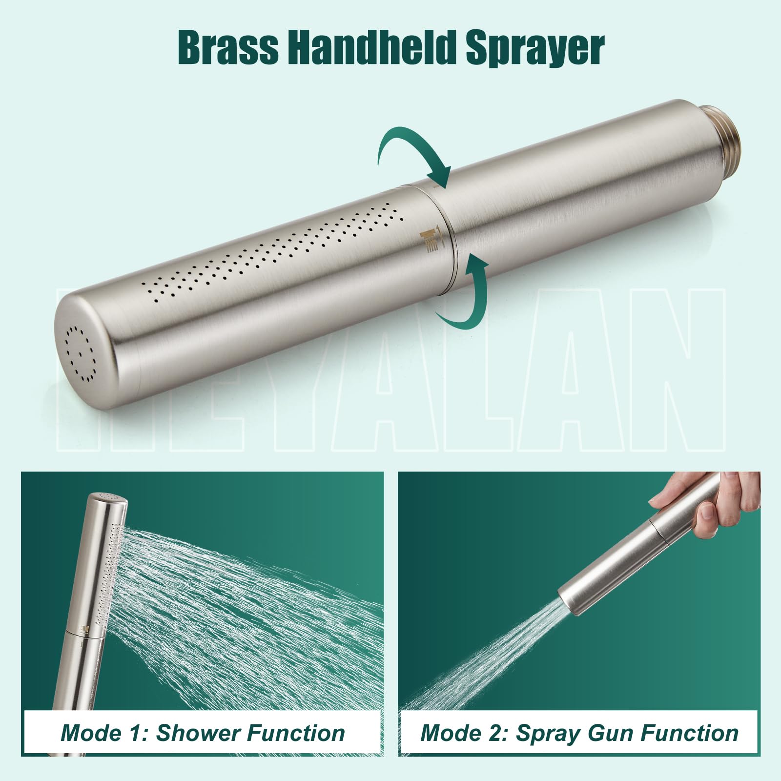Premium 12 Inch Square Rain Shower System - 2 in 1 Wall Mount Shower Head with Handheld Sprayer, High Pressure Rainfall Shower Faucet Set in Brushed Nickel - Perfect for Modern Bathroom Renovation & Spa-Like Shower Experience