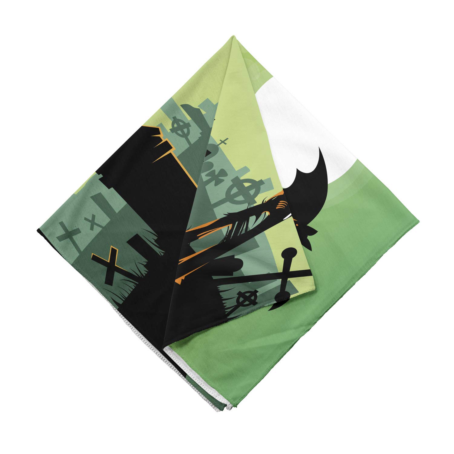 Ambesonne Halloween Bandana - Zombie Hand in Cemetery Print, Unisex Head & Neck Scarf for Costumes, Cosplay & Outdoor Activities