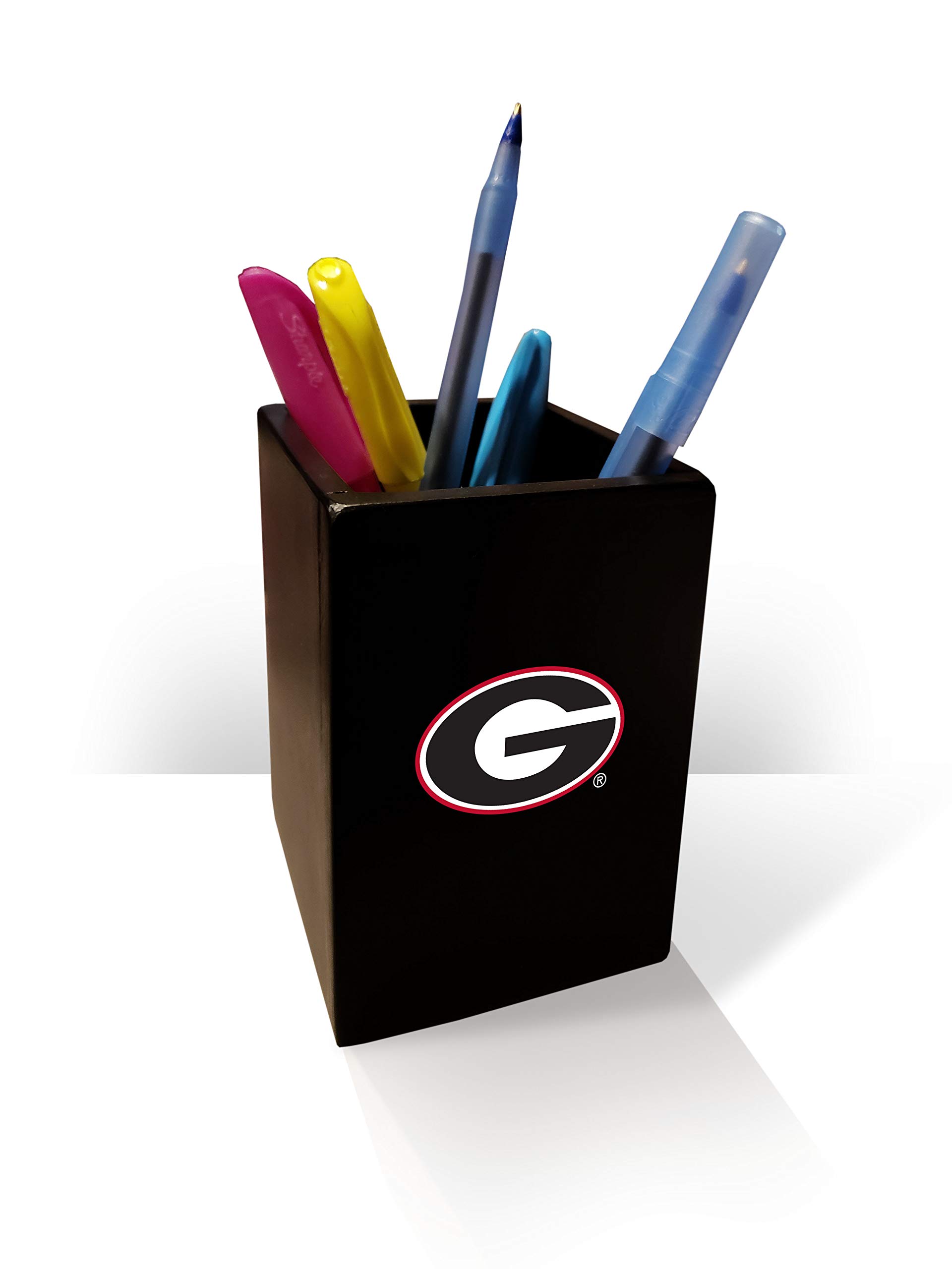 Georgia Bulldogs Pen and Pencil Holder - Officially Licensed College Desk Organizer for School, Office & Home Decor (Bulldogs Team Colors)