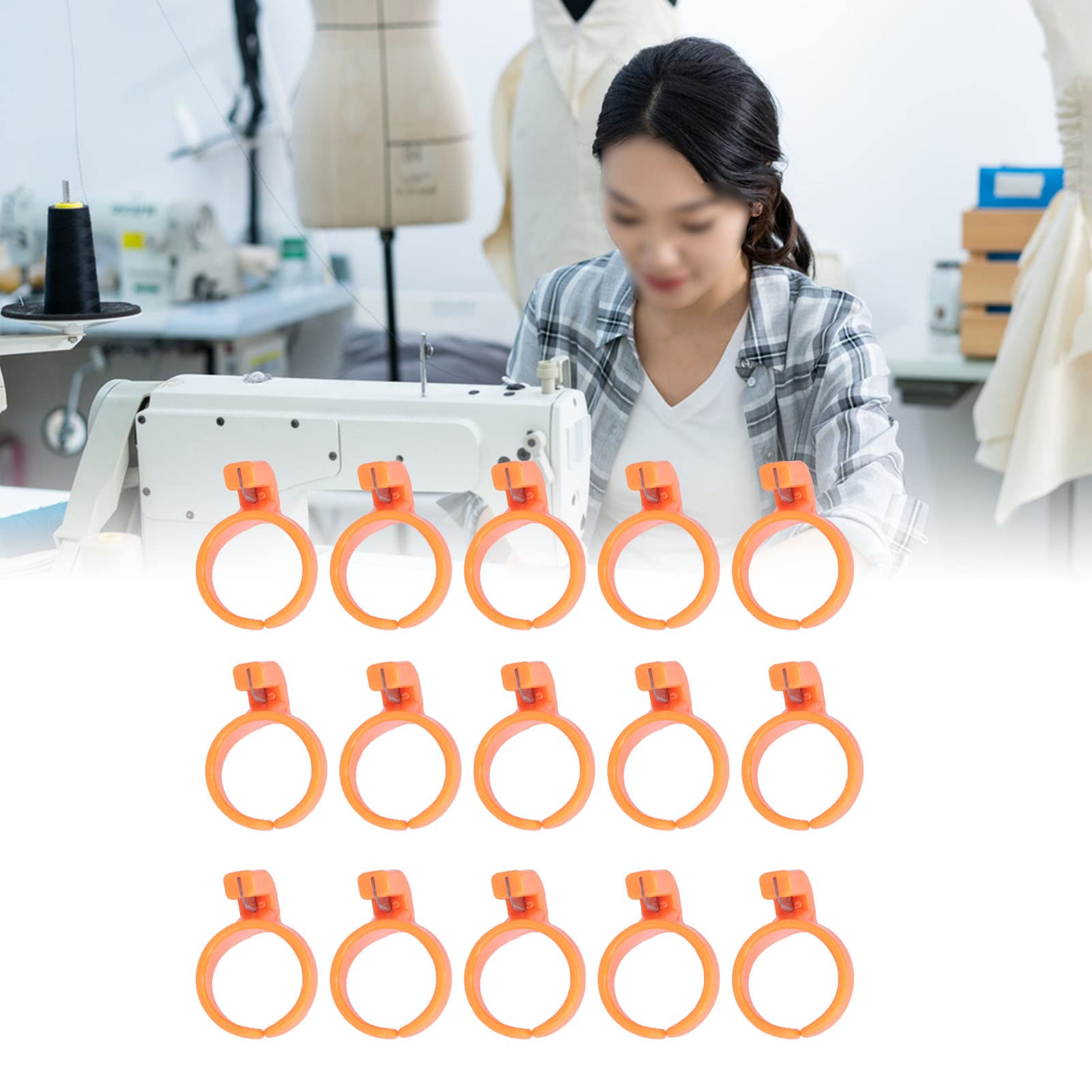 15Pcs Plastic Sewing Thread Cutter Rings - Flexible Finger Knife Cutting Tool for Knitting, Jewelry Making & DIY Crafts - Perfect for Quilting, Embroidery & Handmade Accessories
