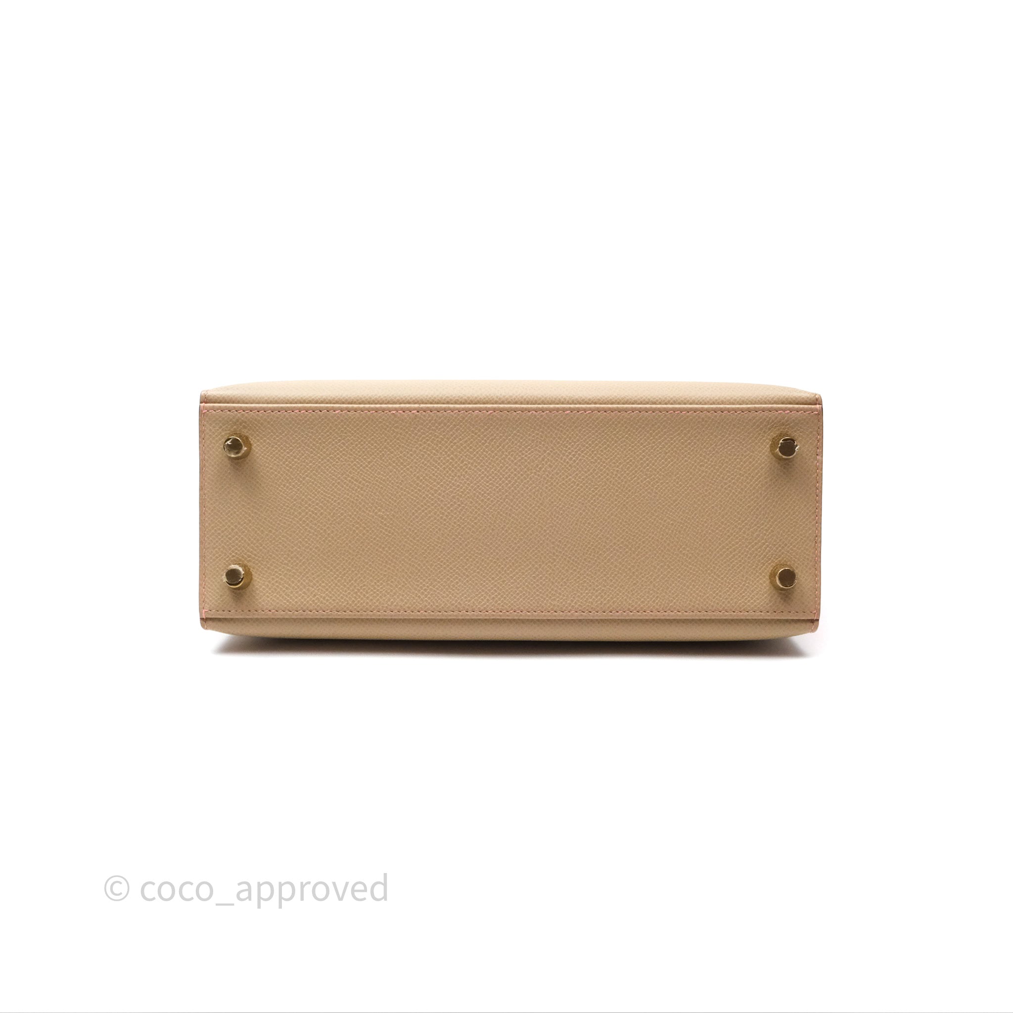 Authentic Hermès Kelly 25 Sellier Bag - Epsom Leather in Beige/Pink with Gold Hardware | Luxury Handbag for Women | Perfect for Work, Parties & Special Occasions