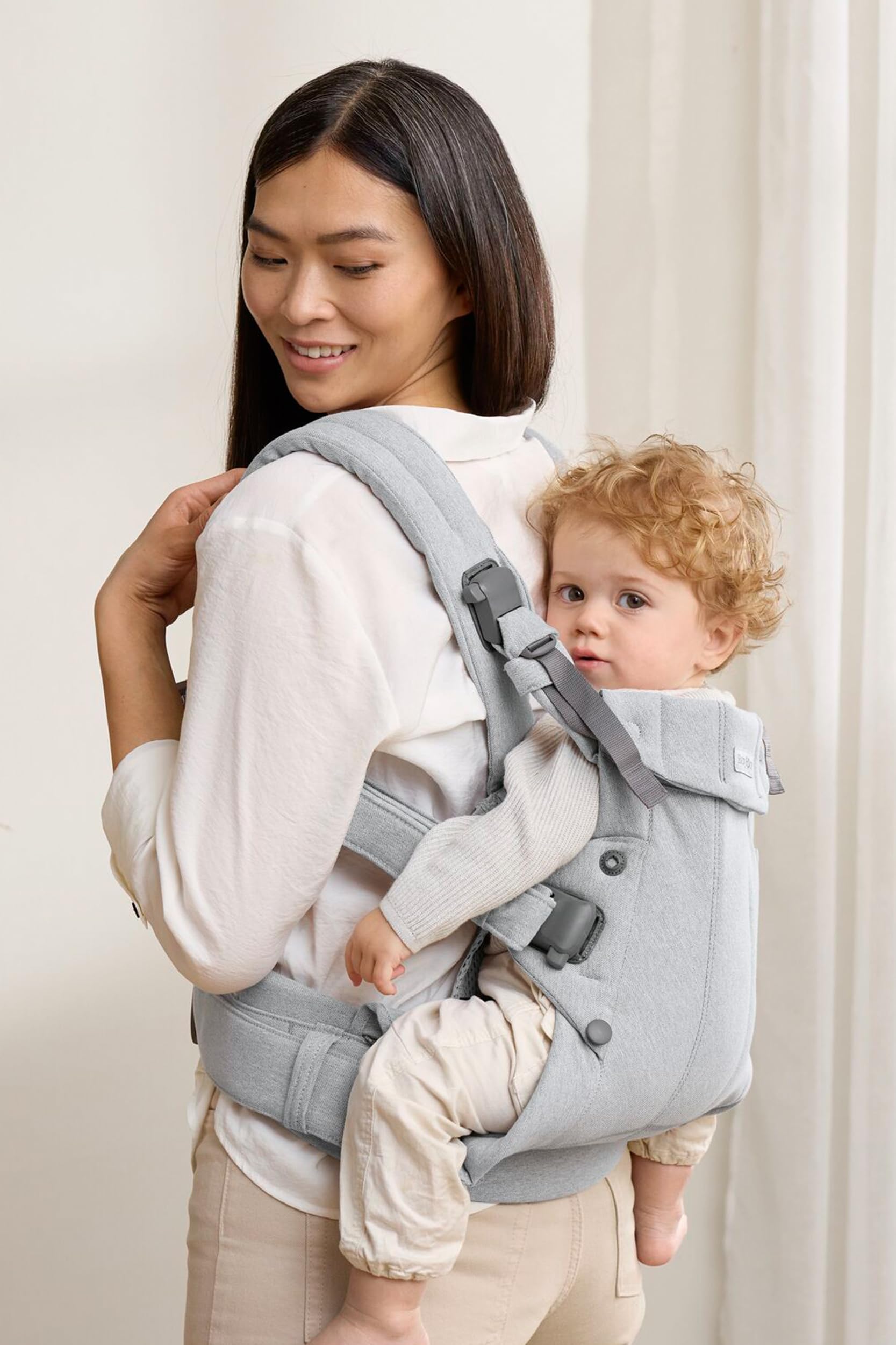 BabyBjörn Baby Carrier Harmony - Light Gray Woven Mélange | 3-in-1 Ergonomic Infant Carrier for Newborn to Toddler (7-40 lbs) | Front Facing-in, Outward & Back Carry Positions | Perfect for Shopping, Hiking & Daily Errands