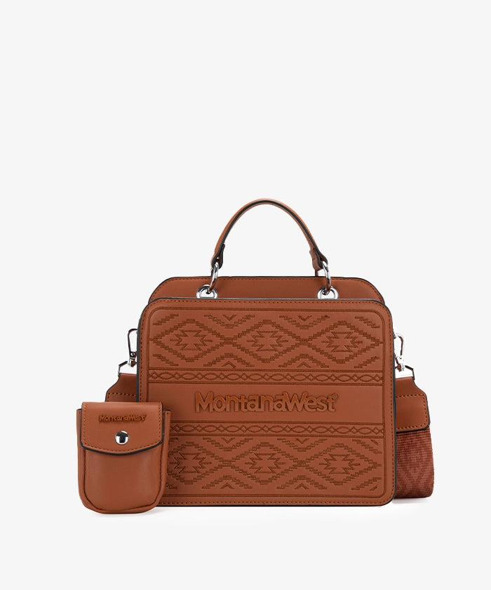 Montana West Embroidered Aztec Tote Bag for Women - Stylish Large Handbag with Southwestern Pattern - Perfect for Work, Travel & Shopping