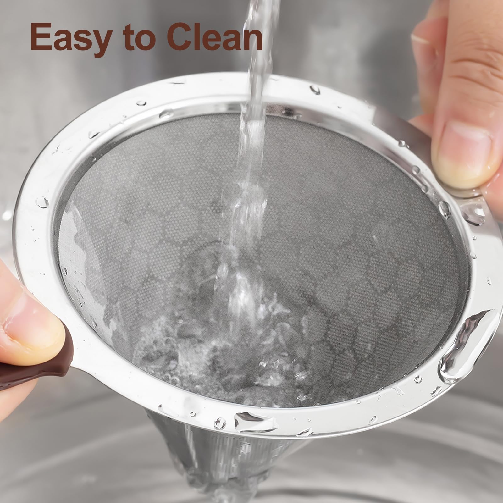 MISETTO Stainless Steel Pour Over Coffee Dripper - Reusable Paperless Coffee Filter with Removable Cup, Easy to Clean Cone Coffee Maker for Home, Office & Camping Use