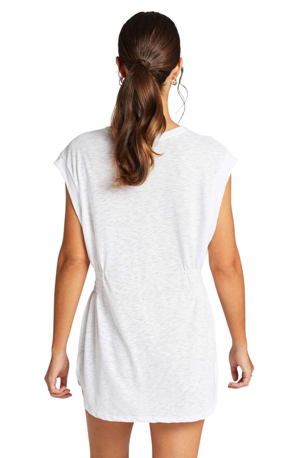 Vitamin A White ECOCOTTON Swami Shirt - Sustainable Women's Boho Top for Yoga, Beach & Casual Wear
