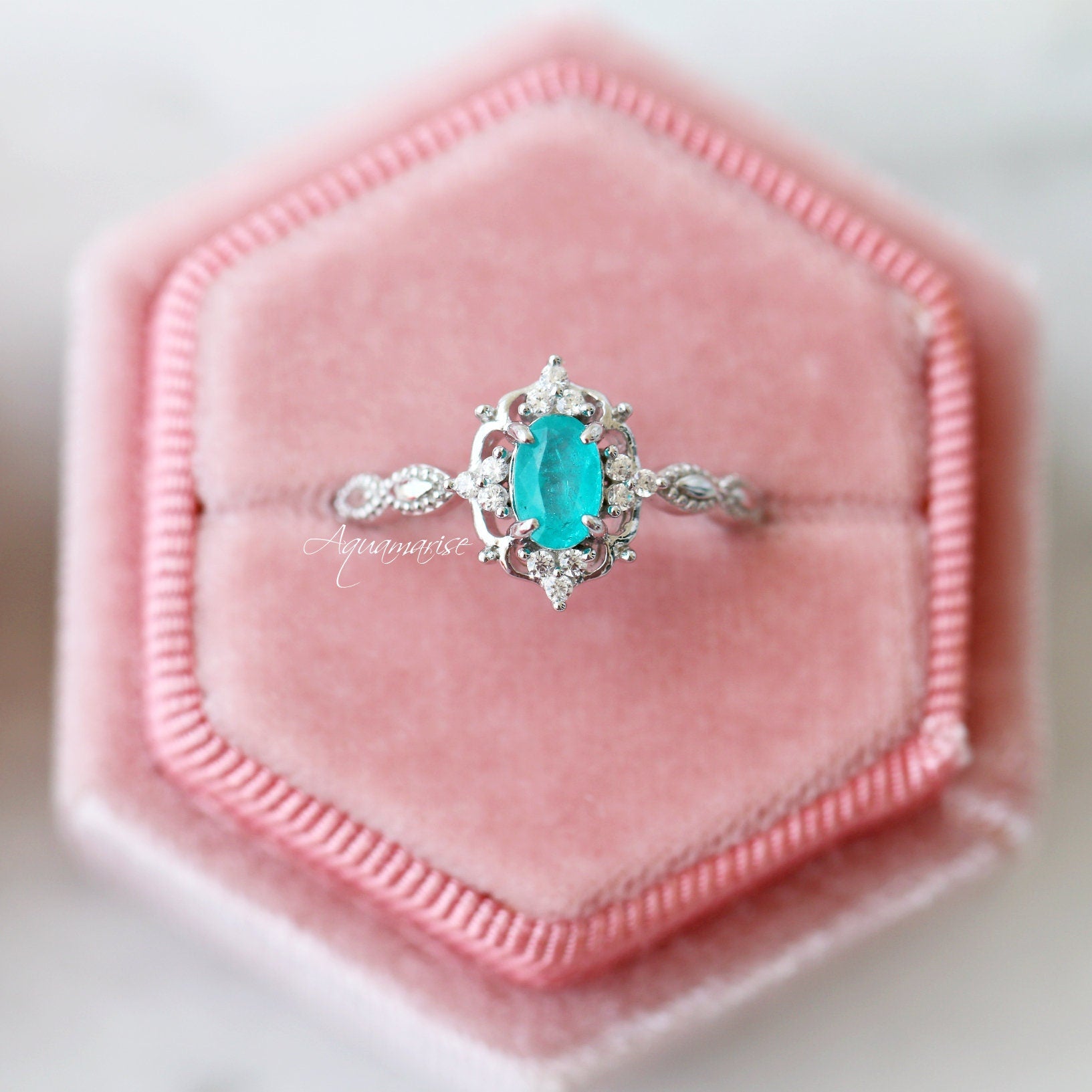 Claire Paraiba Tourmaline Ring - Sterling Silver Jewelry for Women | Elegant Gift for Birthday, Anniversary & Special Occasions