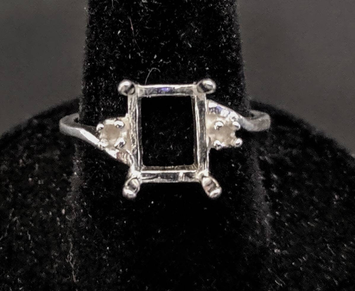 Solid Sterling Silver or 14K Gold 6x4mm to 12x10mm Emerald Cut Pre-Notched Blank Ring Size 5-8 for Engagement, Wedding, or Promise Ring Settings (Item #163532/143532) - Perfect for Jewelry Making and Custom Designs