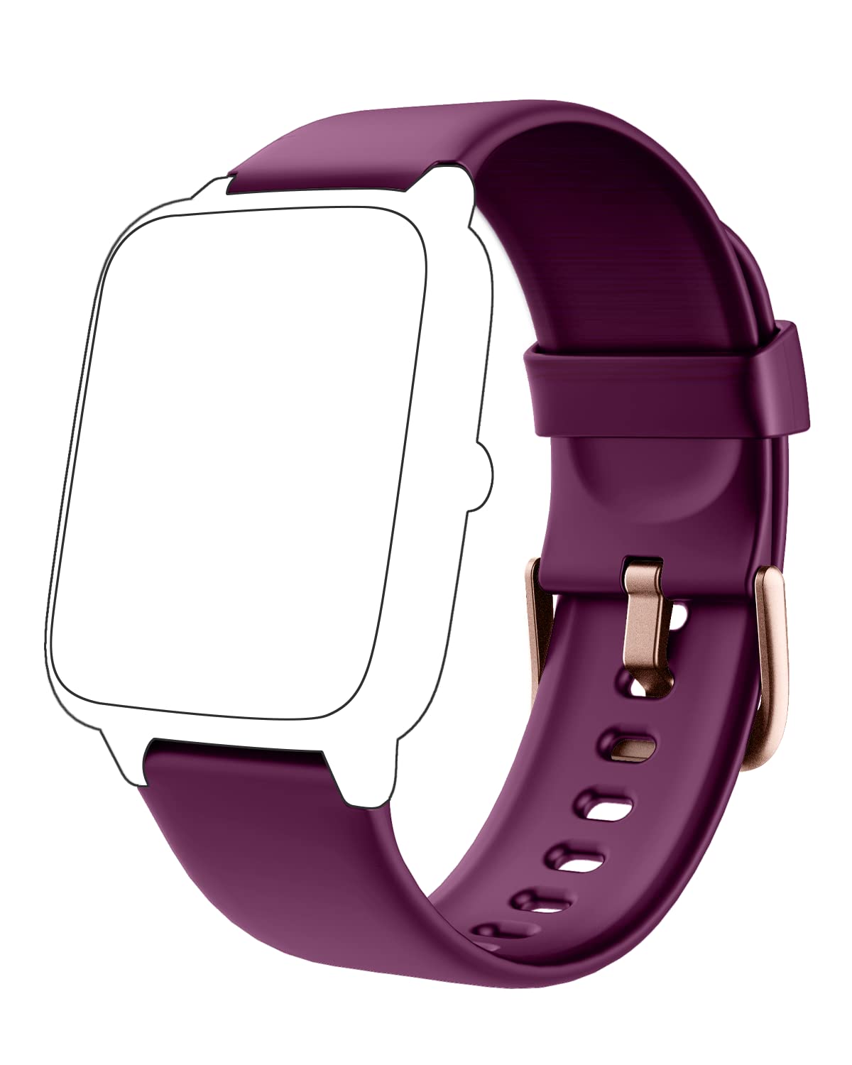 GRV Replacement Strap Band for Smart Watch FC1 - Purple Silicone Watch Band Compatible with Various Smartwatches | Perfect for Fitness, Running, Workouts & Daily Wear