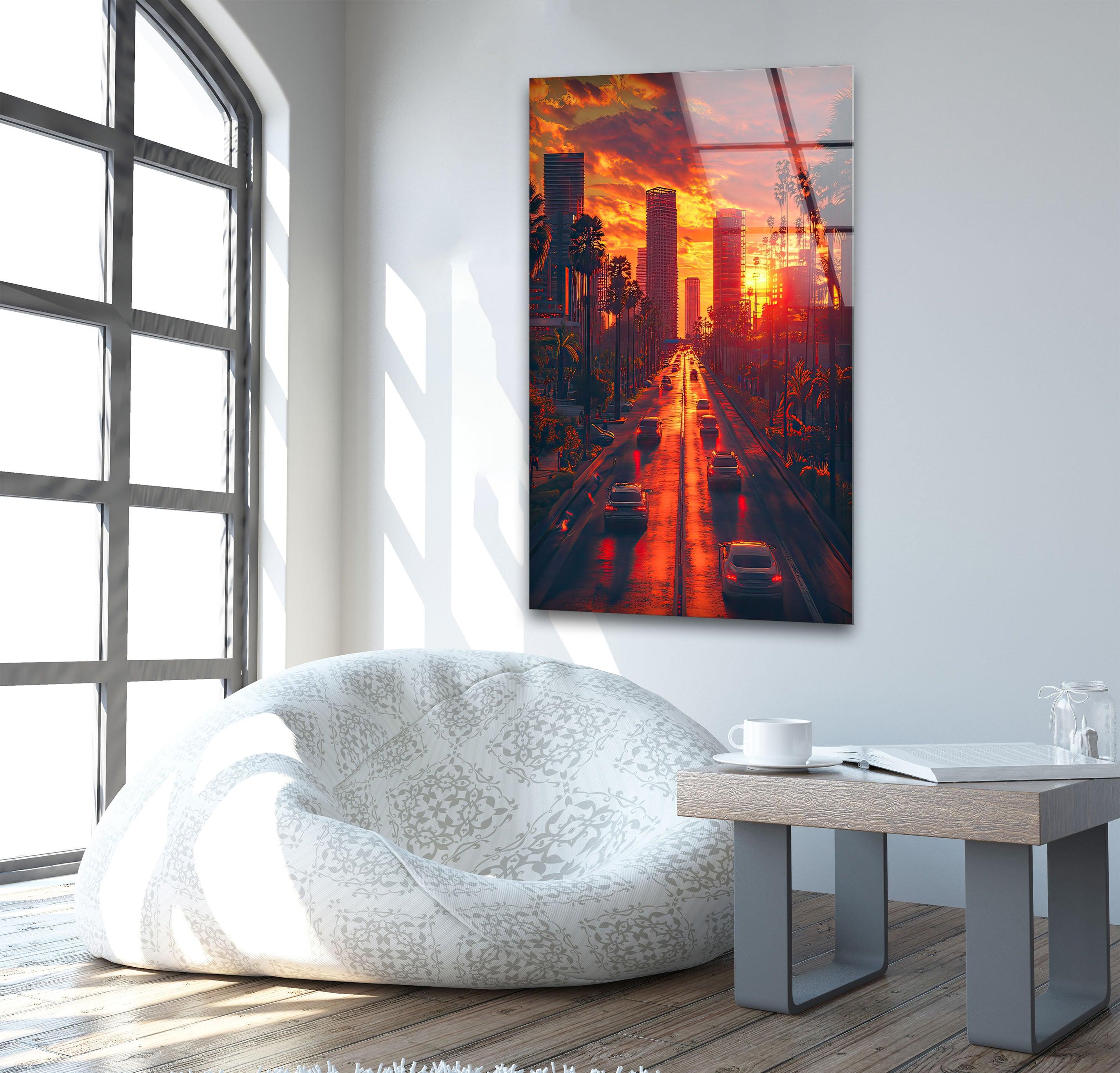 Stunning City View San Diego Glass Wall Art - Modern Home & Office Decor - Perfect for Living Rooms, Bedrooms, and Workspaces