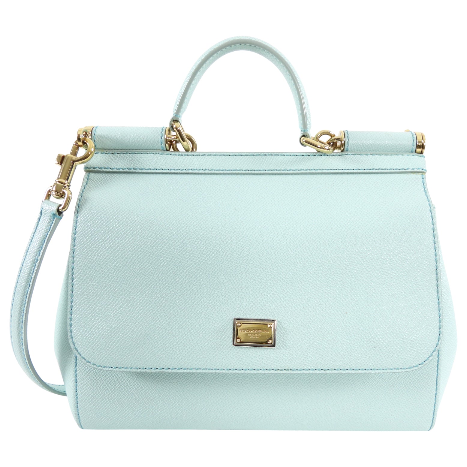 Dolce & Gabbana Miss Sicily Medium Shoulder Bag in Turquoise - Luxury Designer Handbag for Women, Perfect for Evening Parties & Date Nights