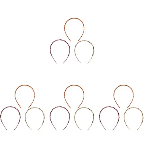 FRCOLOR Women's Headbands 12 Pack - Non-Slip Teeth Comb Hairbands for Women, Resin Hollow Hair Hoops for Makeup, Shower, Skincare & Styling