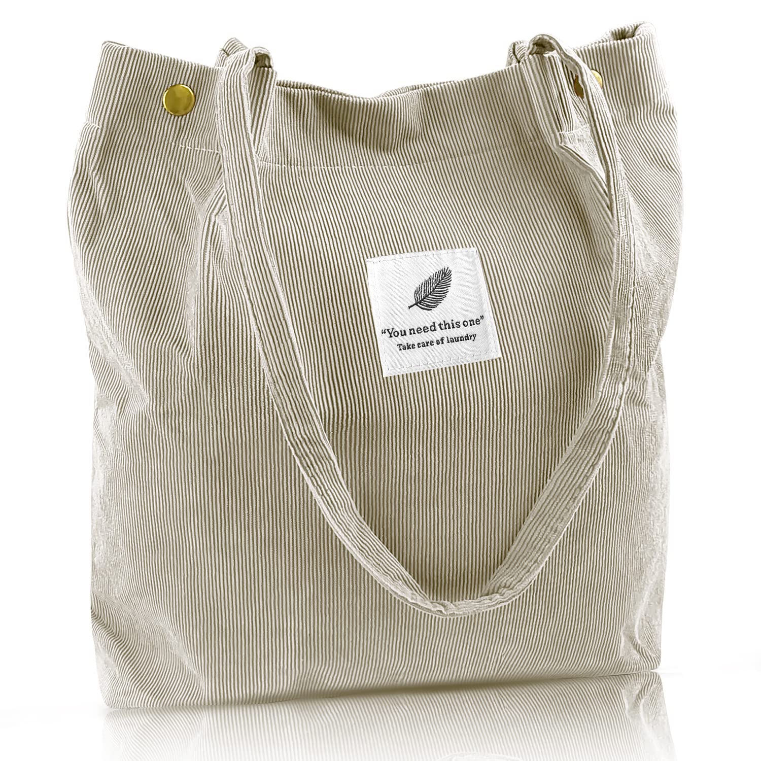 Stylish Corduroy Tote Bag for Women - Fashionable Shoulder Bag with Inner Pocket | Perfect for Work, Beach, Travel, Shopping & Grocery | Durable & Spacious Everyday Carryall
