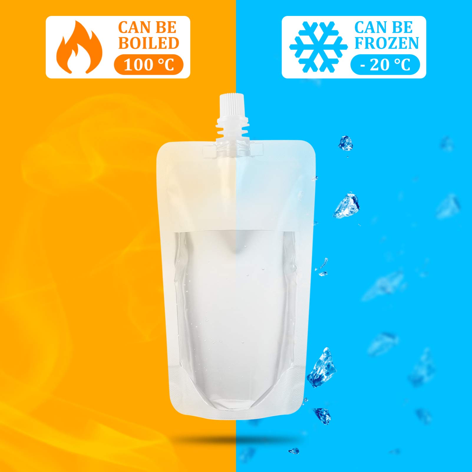 Hemoton 30-Pack 250ML Clear Disposable Drink Pouches - Leak-Proof Beverage Bags for Milk Tea, Fruit Juice & Herbal Tea | Perfect for Parties, Picnics & Outdoor Events