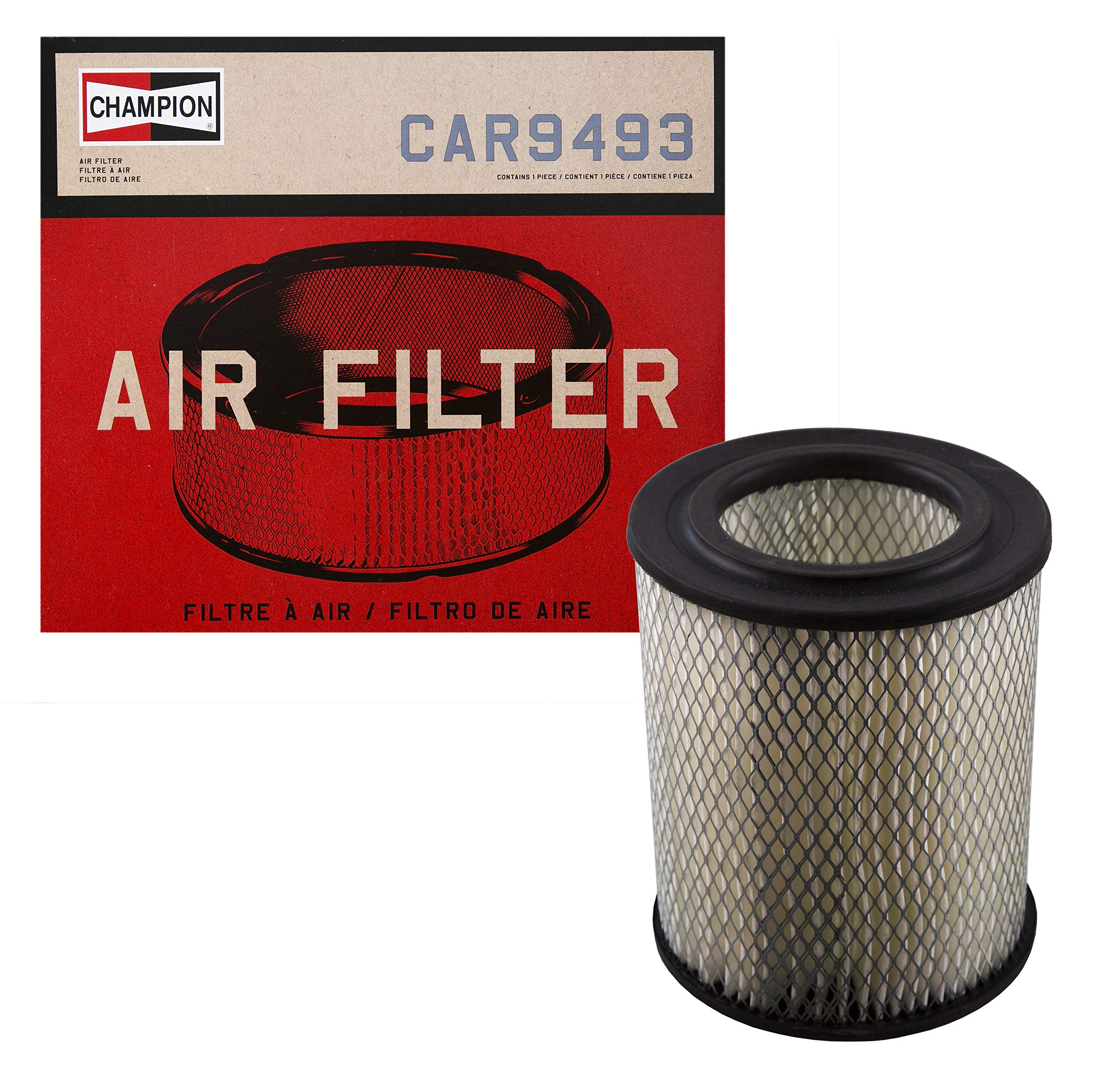 Champion CAR9493 High Performance Engine Air Filter - Compatible with Select Vehicles, Improves Engine Efficiency & Airflow - Ideal for Daily Commuting, Off-Roading & Long Road Trips