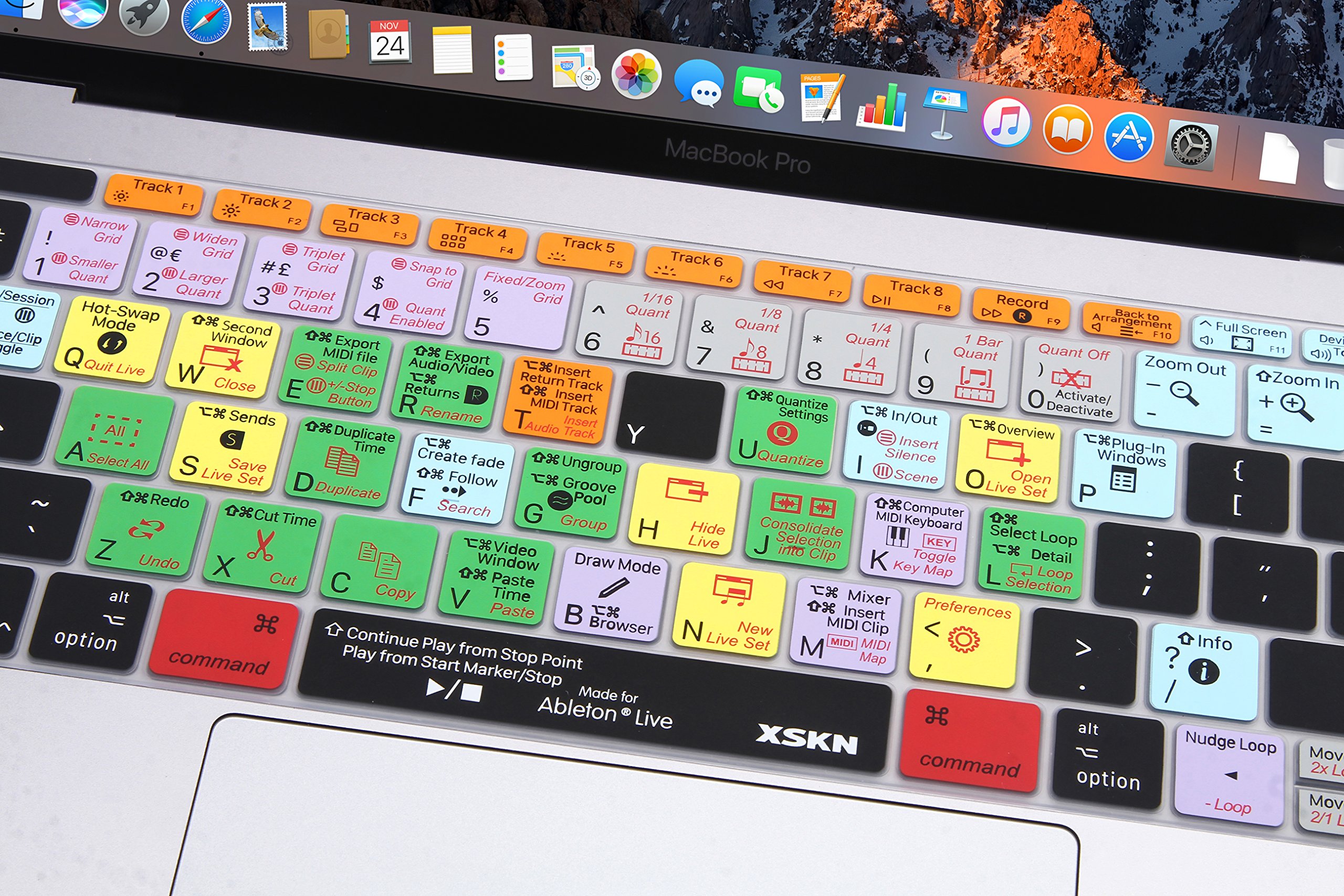 Ableton Live Shortcut Keyboard Skin Cover for MacBook Pro 13