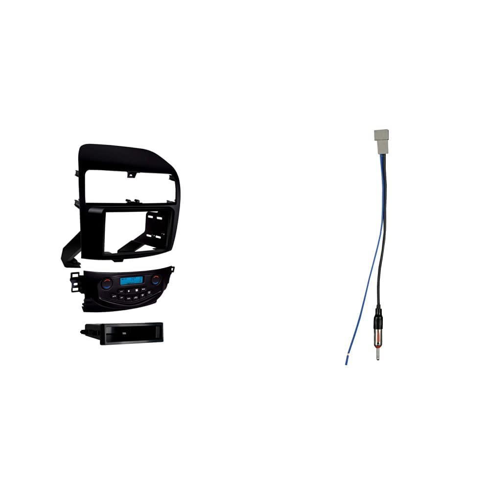 Metra 99-7809B Double/Single DIN Dash Kit - Matte Black Car Stereo Installation Kit with 40-HD10 Antenna Adapter for Honda & Acura Vehicles | Perfect for Aftermarket Radio Upgrades in Civic, Accord, CR-V, Odyssey, Pilot, MDX & More