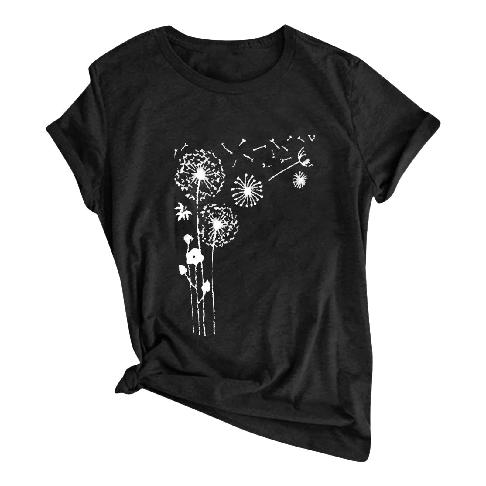 Women's Fashion Floral Print Short Sleeve T-Shirt - Loose Fit O-Neck Blouse Top for Casual Wear, Summer Outfits & Everyday Comfort