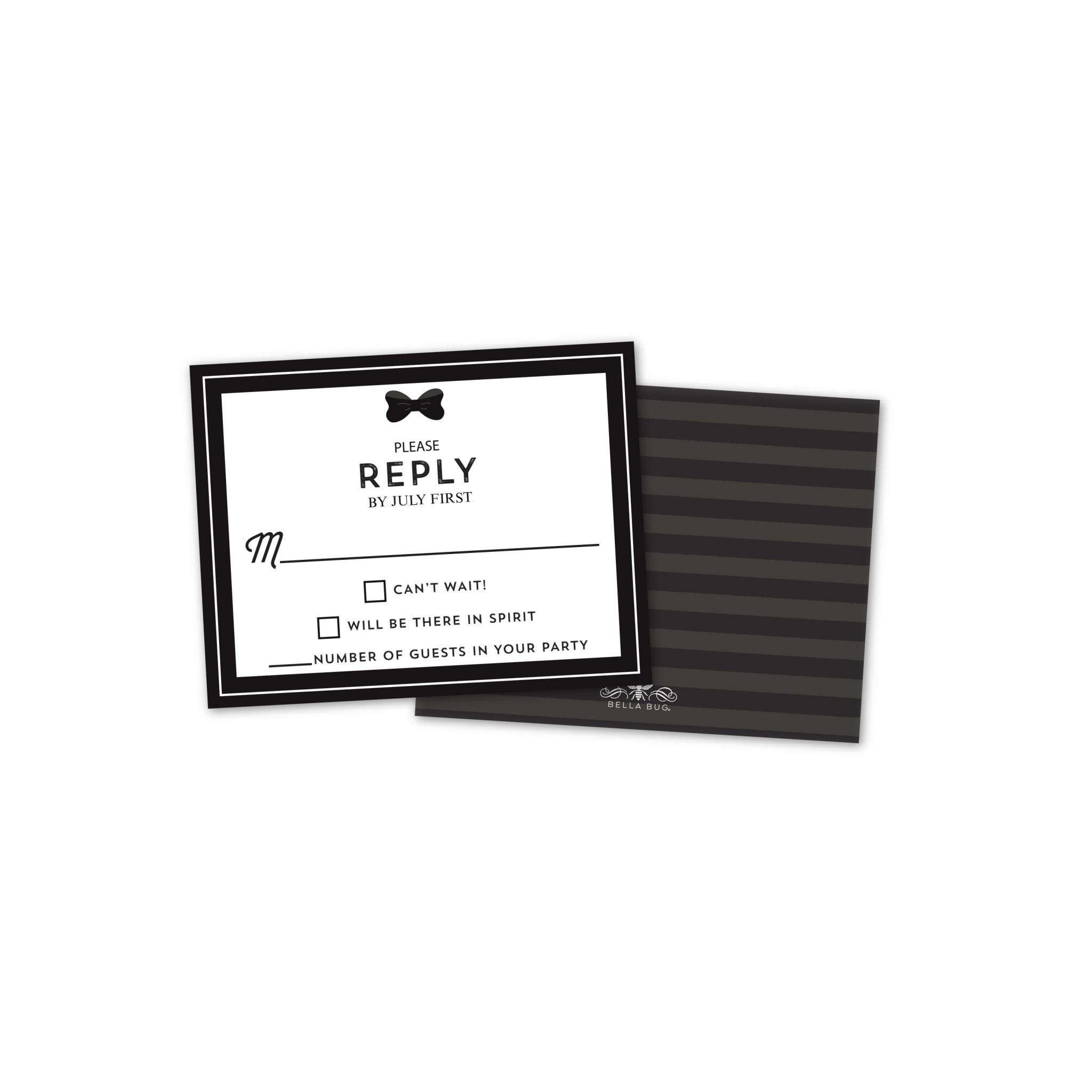 Custom Classic Bow Tie Wedding Response Cards - Elegant RSVP Cards for Formal Invitations & Special Events