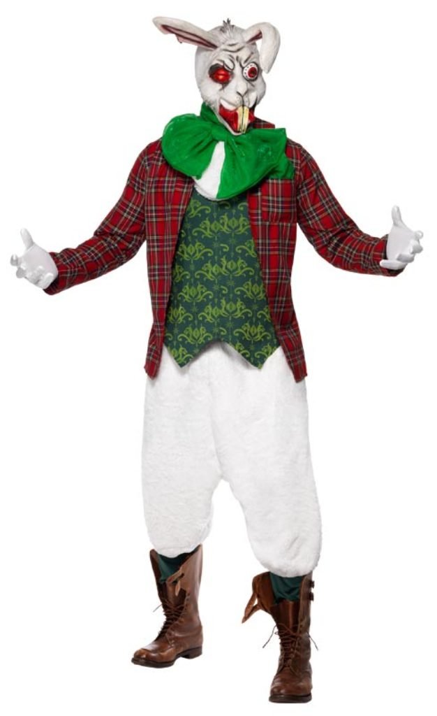 Smiffy's Men's Rabid Rabbit Costume Set - Jacket, Trousers, Cravat & Mask for Halloween, Cosplay & Themed Parties
