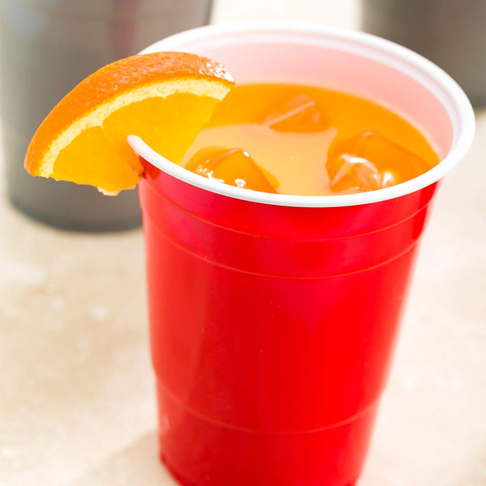 Restaurantware RW Base 16oz Disposable Plastic Cups - 500 Pack Heavy Duty Red Drinking Glasses for Soda, Water & Beverages | Perfect for Birthday Parties, Picnics, Tailgates & Outdoor Events
