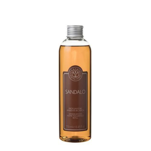 Erbario Toscano Sandalwood Aroma Diffuser Refill 250ml - Premium Home Fragrance Oil for Relaxation & Stress Relief - Perfect for Living Room, Bedroom & Office Spaces