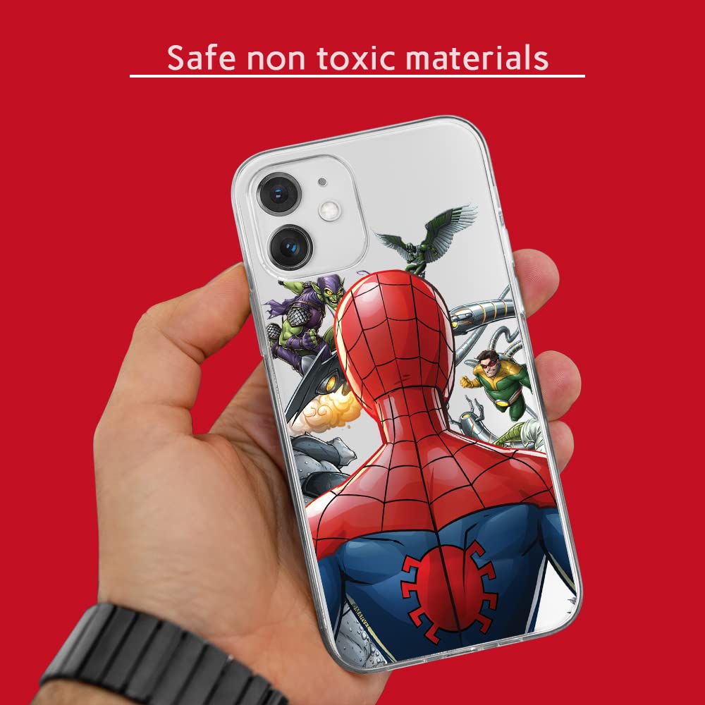 Official Marvel Spider-Man iPhone 12 Mini Case - Licensed Transparent Slim Fit Phone Cover with Premium Protection | Perfect for Everyday Use, Superhero Fans & Marvel Collectors
