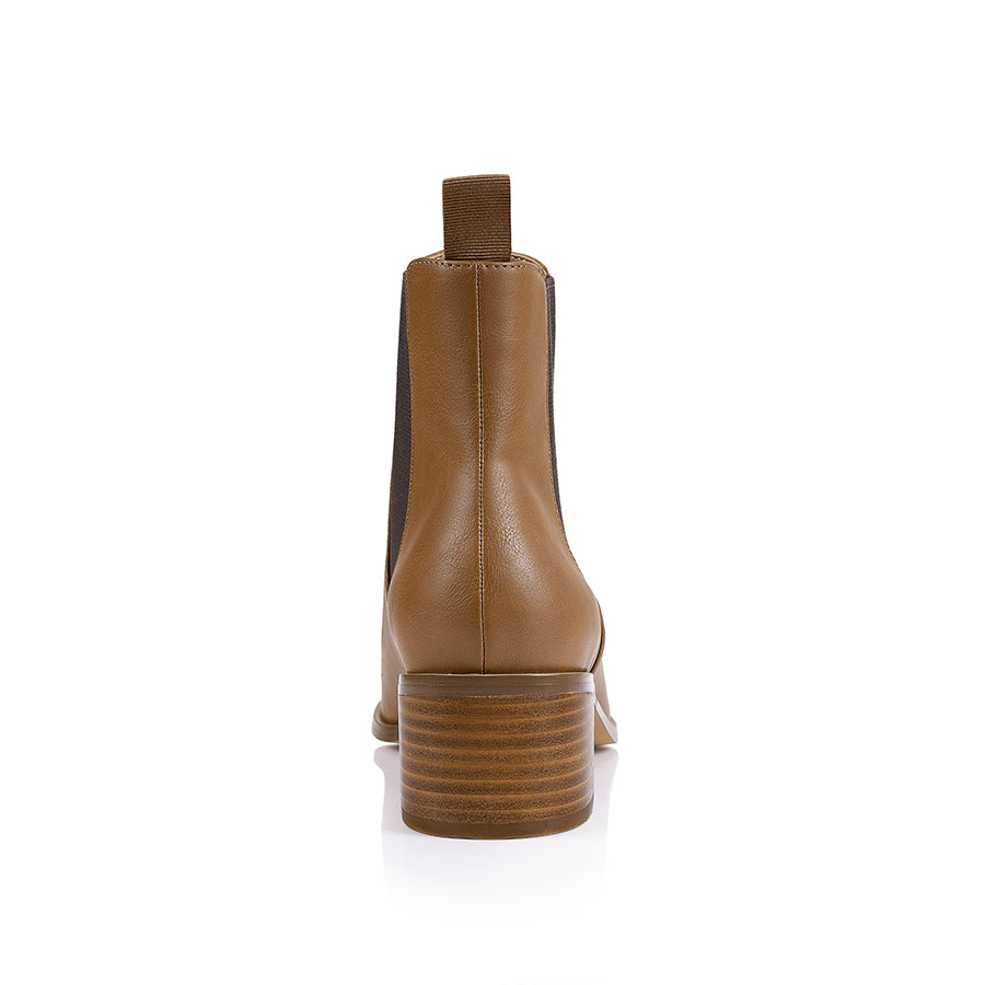 Chelsea Ankle Boots for Women - Soft Tan Leather Nas Comfortable Slip-On Booties for Casual Wear & Everyday Outfits