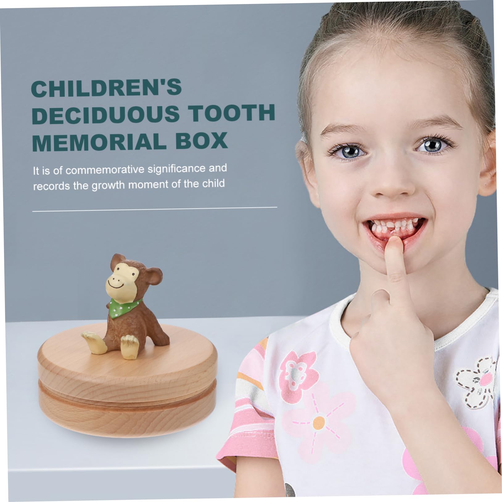 Toyvian Wooden Baby Teeth Keepsake Box - Beech Material Tooth Holder for Kids' Deciduous Teeth Storage | Perfect First Tooth Memory Box & Milestone Organizer for Nursery, Baby Shower Gifts