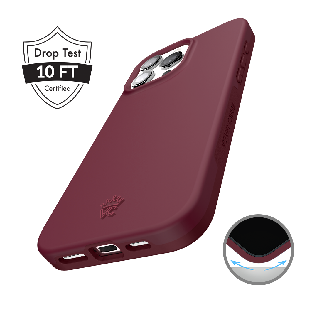 Vintage 1990 Burgundy iPhone Case - Retro Style Protective Cover for iPhone 12/13/14/15 Pro Max - Perfect for 90s Nostalgia & Everyday Use