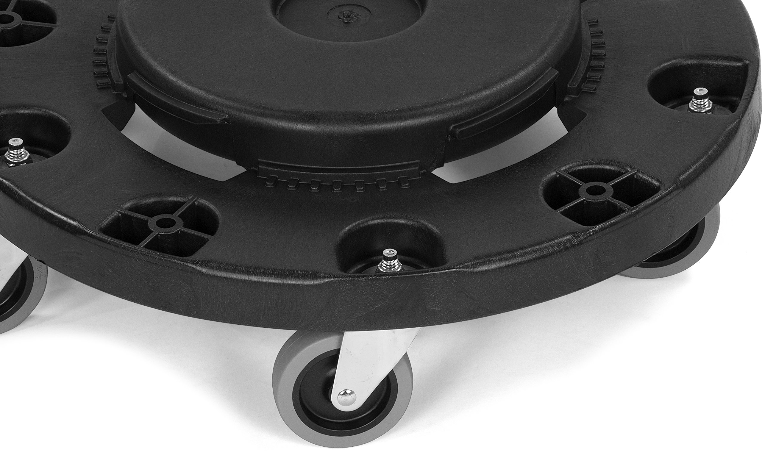 SPARTA Bronco Trash Can Dolly with Twist-Lock Mechanism - Heavy Duty Polypropylene Utility Cart for 17.88 x 17.88 Inch Bronco Trash Bins (Black) - Perfect for Garage, Kitchen, Office & Outdoor Waste Management