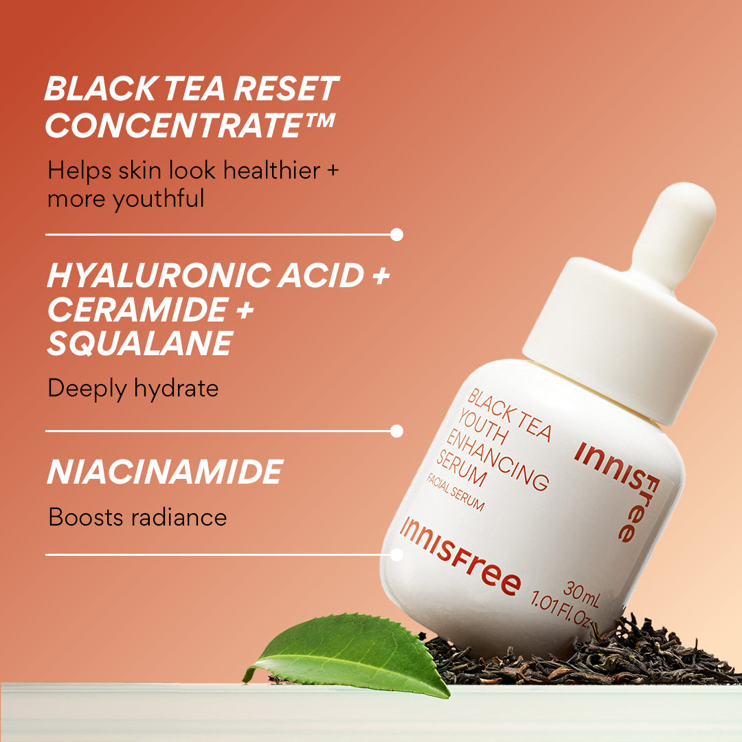 Anti-Aging Black Tea Youth Enhancing Serum for Face - Brightening & Firming Skincare Treatment for Wrinkles & Fine Lines - Perfect for Nighttime Routine & Daily Use