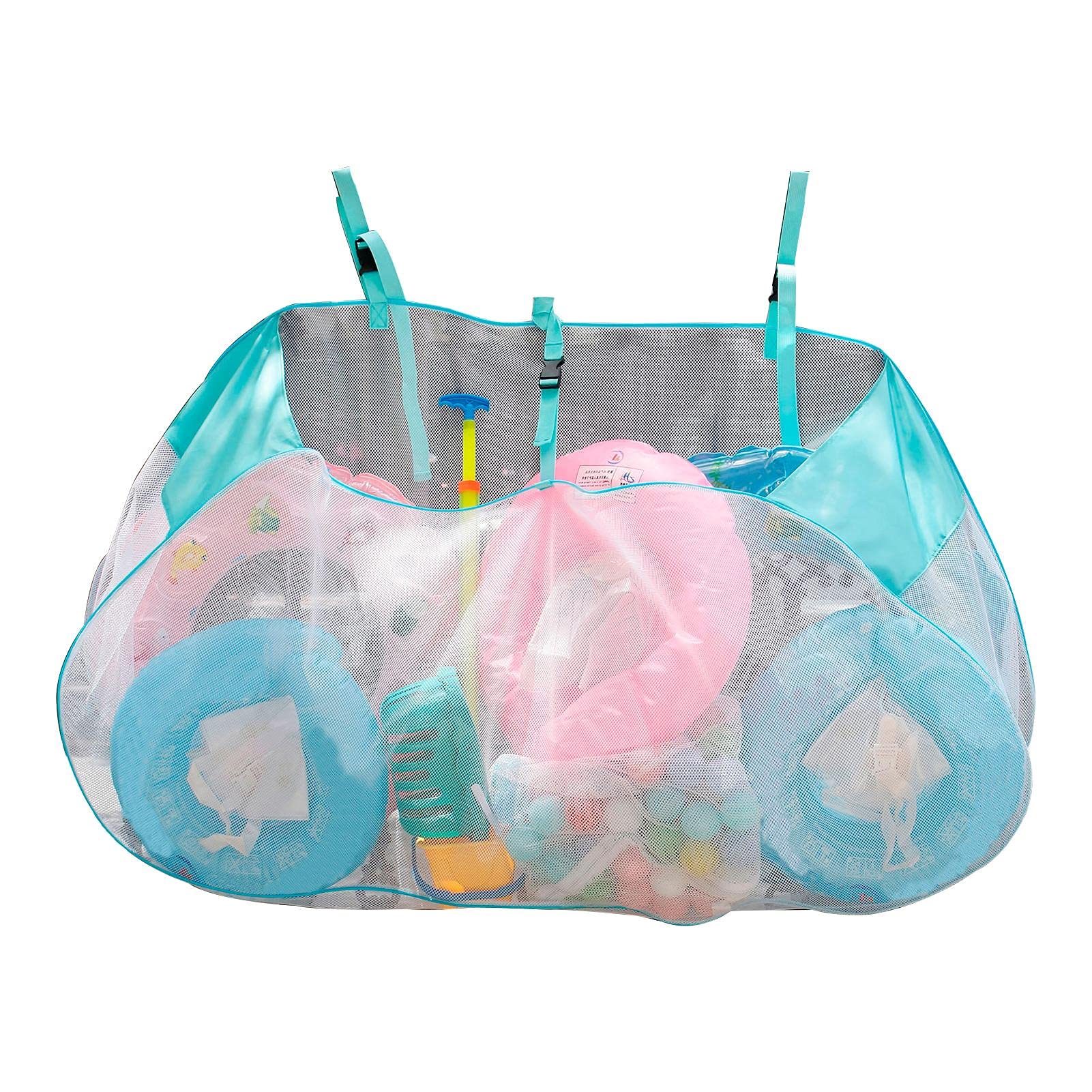 Hehoyang Large Mesh Pool Bag - Waterproof Toy Storage Organizer for Swimming Pool Accessories, Inflatables, Floats, Balls (Football, Basketball) - Perfect for Beach, Poolside & Garage Storage