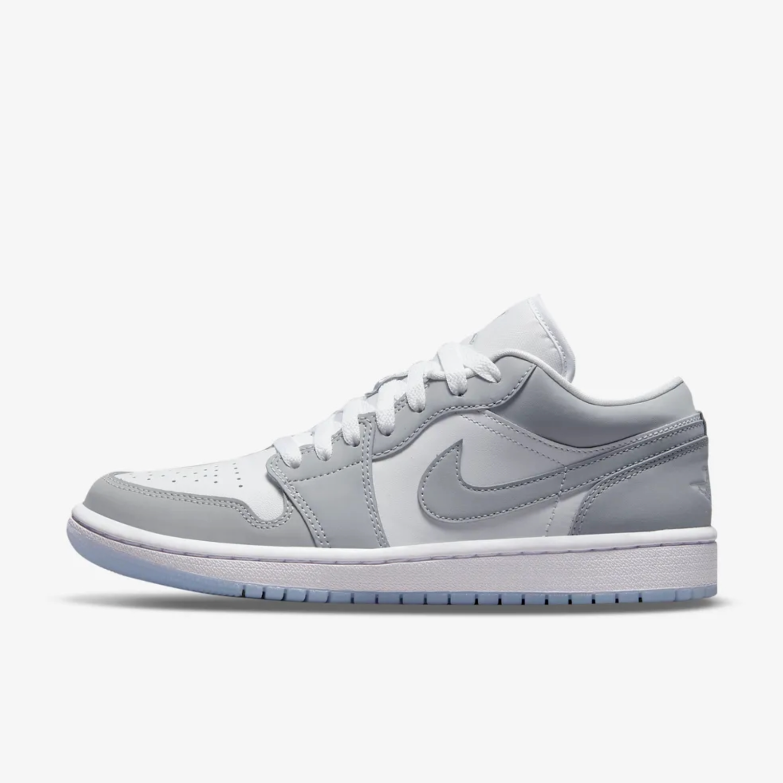 Nike Women's Air Jordan 1 Low Sneakers - White/Wolf Grey - Casual & Athletic Shoes for Running, Gym, and Streetwear Fashion